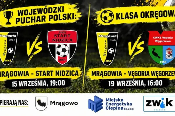 Mrongowiusza 1 zaprasza na dwa domowe mecze. Wtorek i sobota z dopingiem!