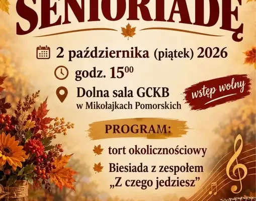 Senioriada 2026 w Mikołajkach Pomorskich – zaproszenie na jesienne spotkanie