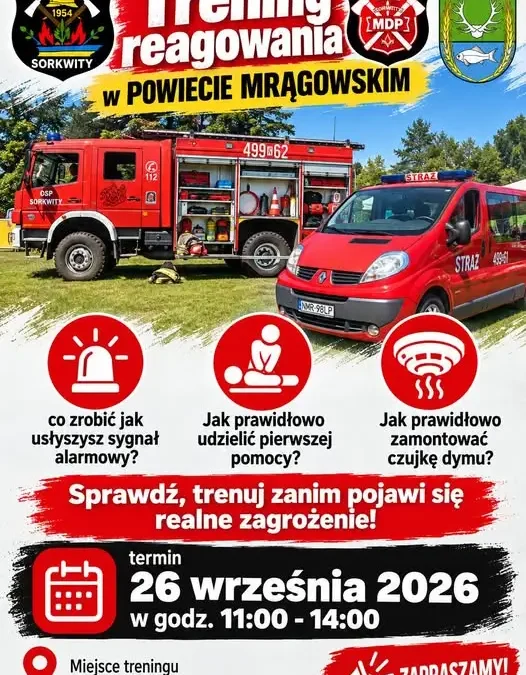 Sorkwity: otwarte szkolenie przeciwpożarowe w remizie OSP – sprawdź, trenuj, bądź gotowy