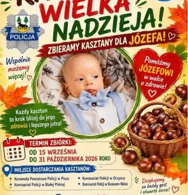 Szkoła w Mikołajkach zbiera nakrętki i kasztany dla Józefa