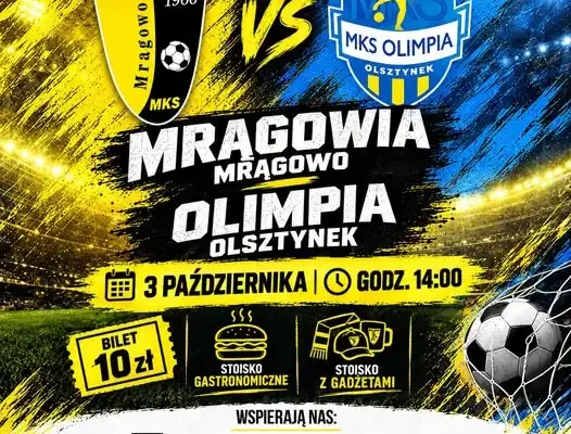 Mrągowia Mrągowo zagra z Olimpią Olsztynek – sobota, godz. 14:00
