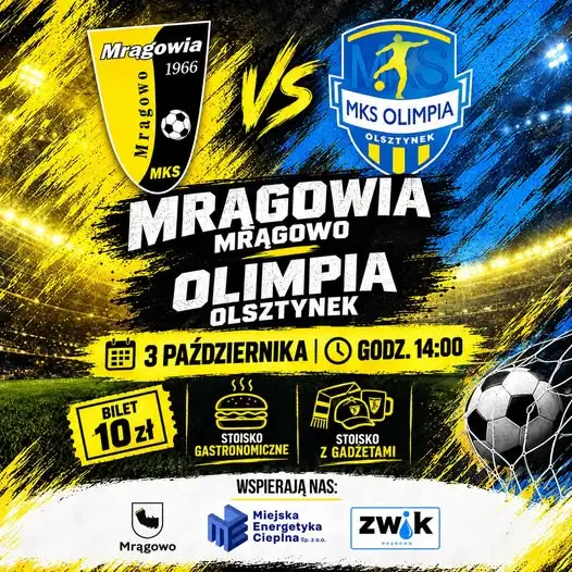 Mrągowia Mrągowo zagra z Olimpią Olsztynek – sobota, godz. 14:00