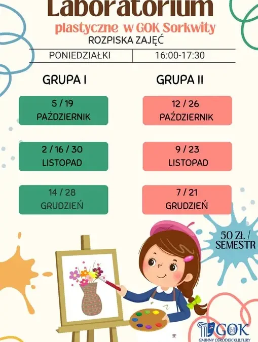 Nowy sezon Laboratorium Plastycznego w GOK Sorkwity – dwie grupy i spotkania co dwa tygodnie