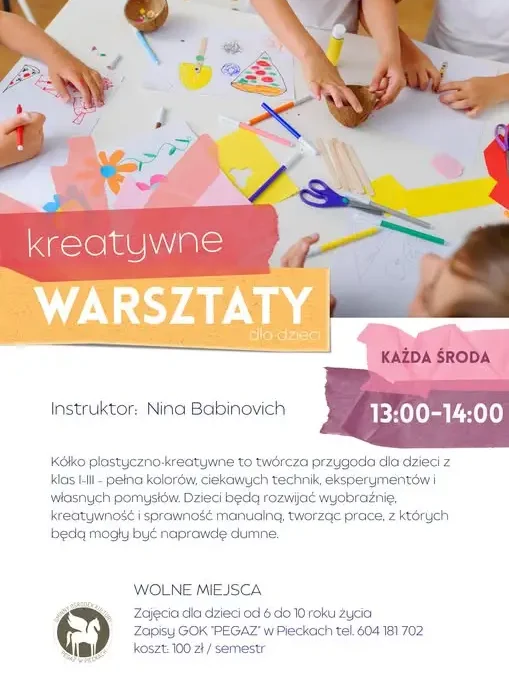 Warsztaty kreatywne dla dzieci w Pieckach – trwają zapisy