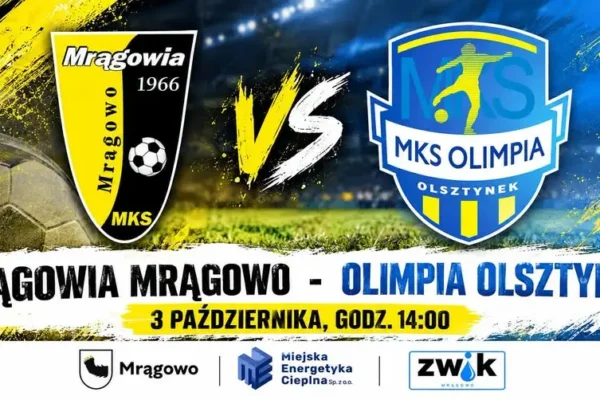Mrągowia Mrągowo zmierzy się z Olimpią Olsztynek w walce o awans do IV ligi