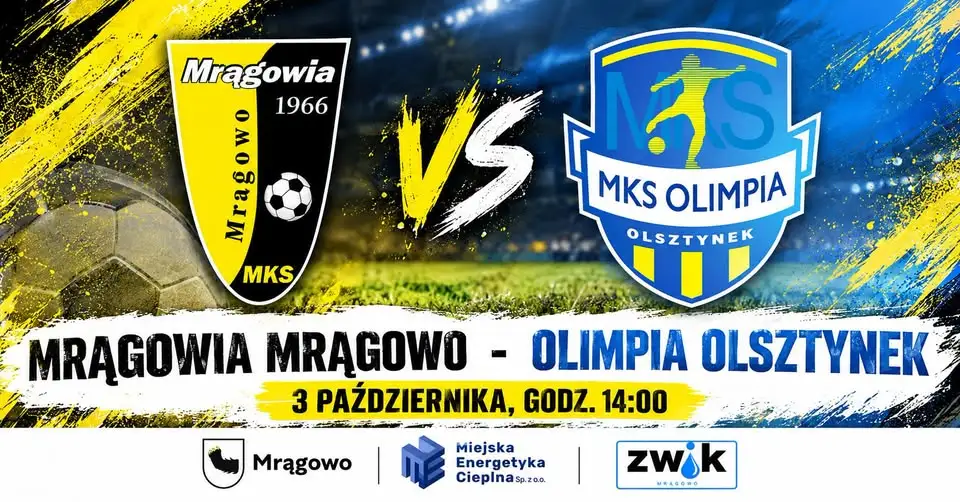 Mrągowia Mrągowo zmierzy się z Olimpią Olsztynek w walce o awans do IV ligi