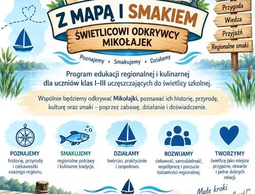 Świetlicowa innowacja „Z mapą i smakiem” – uczniowie z Mikołajek odkrywają swoje miasto