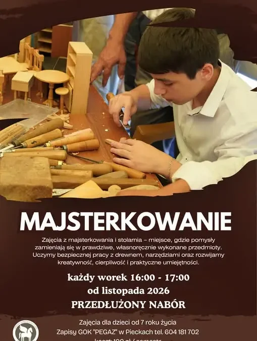 GOK Pegaz obniża wiek uczestników zajęć z majsterkowania – zapisy od 7. roku życia