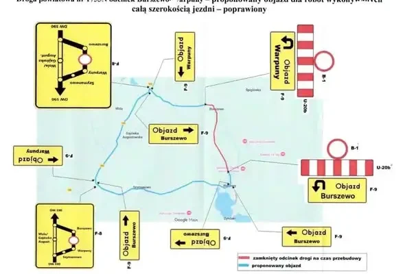 Utrudnienia na trasie Burszewo – Warpuny – Zyndaki. Zakaz ruchu od 13 października
