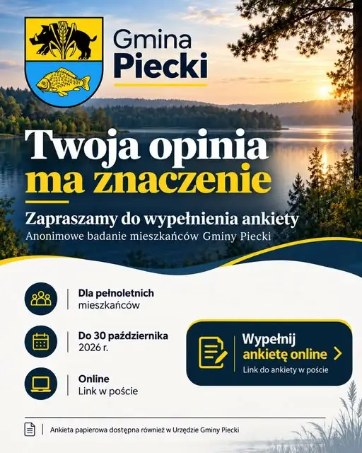 Gmina Piecki pyta mieszkańców o lokalne problemy społeczne – trwa badanie ankietowe