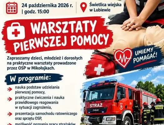 Warsztaty pierwszej pomocy w Lubiewie – OSP Mikołajki uczy, jak ratować życie