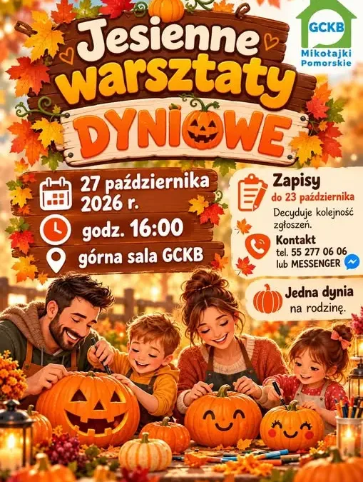 Dyniowe warsztaty w Mikołajkach Pomorskich – zapisy do 23 października