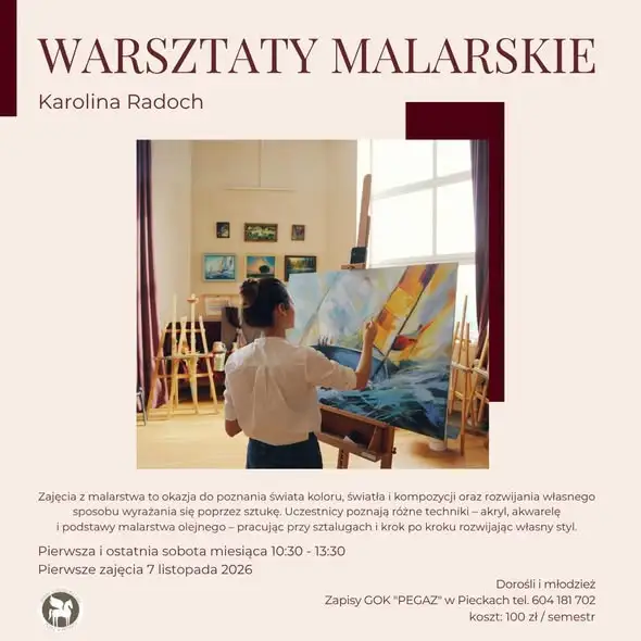 GOK Pegaz w Pieckach zaprasza na warsztaty fotograficzne i malarskie